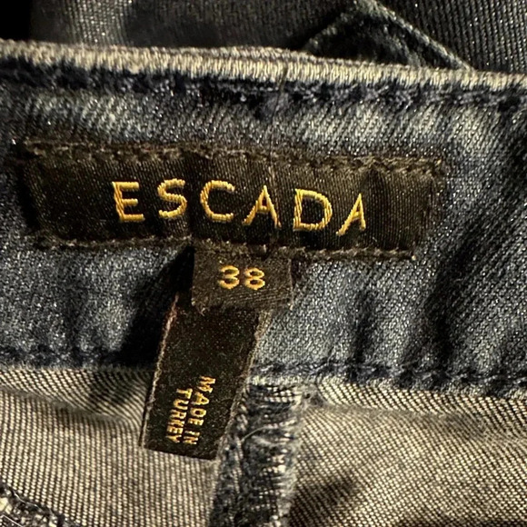 Escada navy with silvery details straight jeans size 38 - Picture 15 of 15